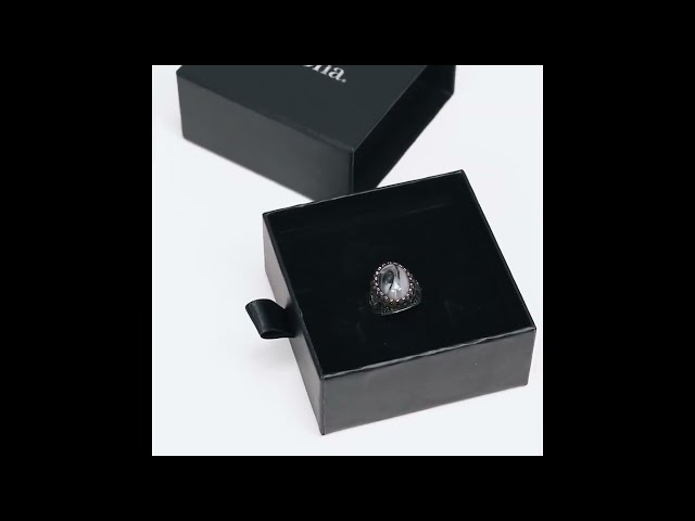 خاتم رجالي فضه الاسترليني مع تصميم ملكي فخم