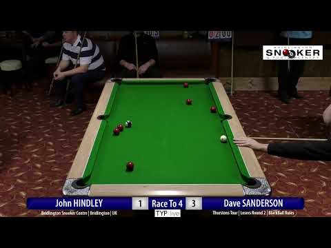 Live Pool Action: John Hindley v Dave Sanderson | Race To 6  | Thurstons Comp | Blackball Rules | Br