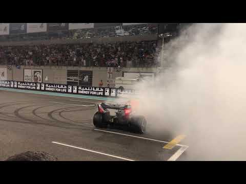 Lewis Hamilton, Max Vertsappen & Charles Leclerc donuts after 2019 Abu Dhabi Grand Prix
