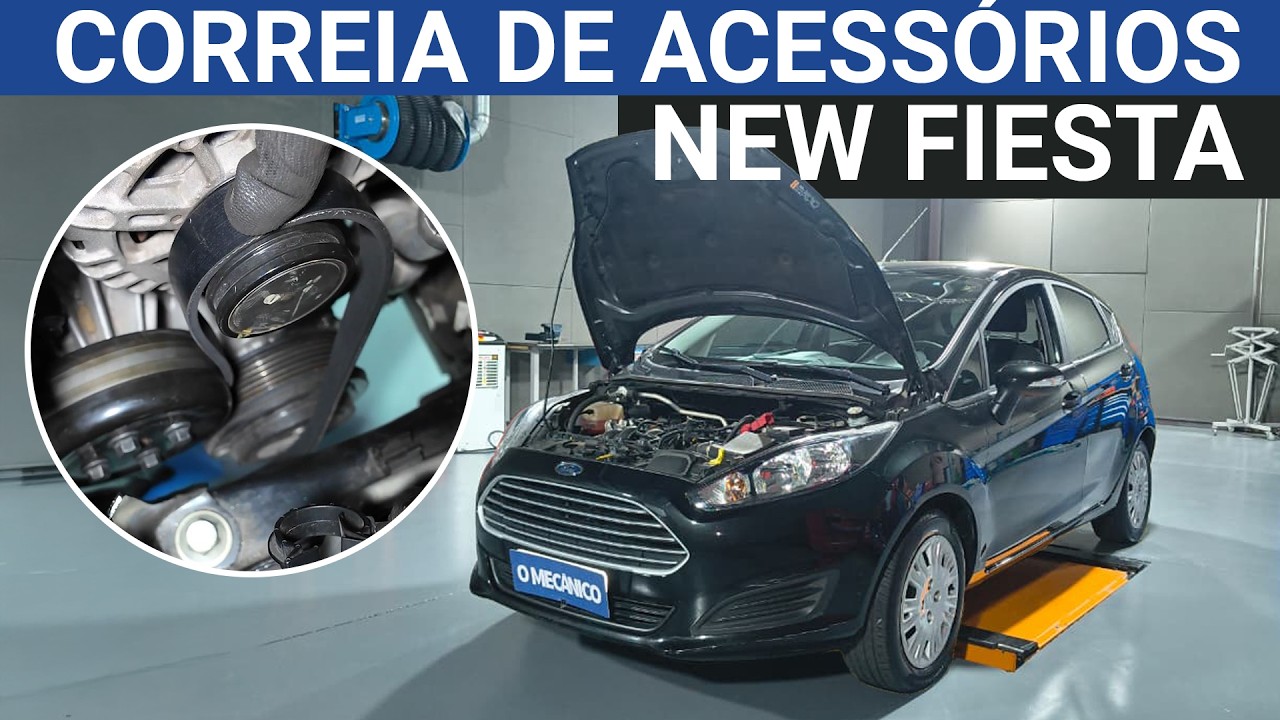 TROCA DA CORREIA DE ACESSÓRIOS DO FORD FIESTA 1.6 2017