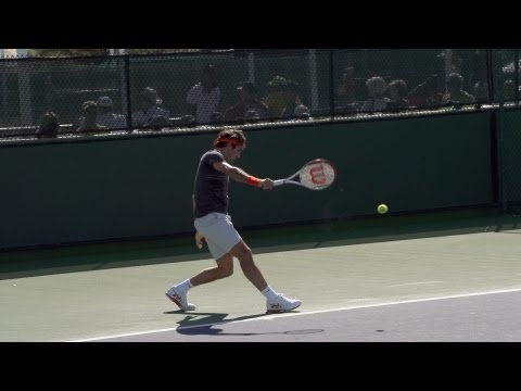 Roger Federer Backhand In Super Slow Motion 6 - Indian Wells 2013 - BNP Paribas Open