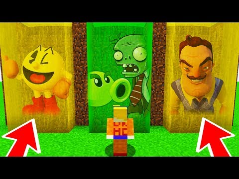 NO ATRAVIESES LA CASCADA EQUIVOCADA EN MINECRAFT!!DE PLANTAS VS ZOMBIES PACMAN HELLONEIGHBOR C/DUCKY