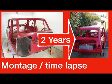 Rally classic mini shell restoration over 2 years time lapse - montage - timelapse