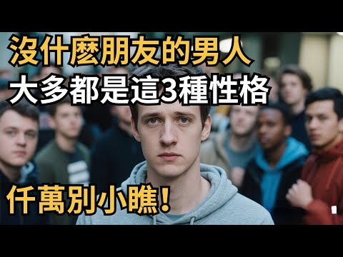 Thumbnail for 沒什麽朋友的男人，大多都是這3種性格，仟萬別小瞧！【心理研究社】#心理學#心理健康#兩性#情感#知識#命運#知識科普#知識研究#身心健康