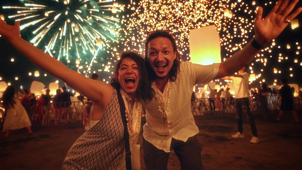 Experience the enchanting Yi Peng Lantern Festival through this captivating video.