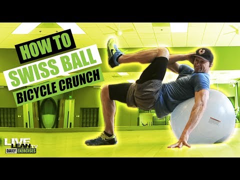How To Do A SWISS BALL BICYCLE CRUNCH | Exercise Demonstration Video and Guide