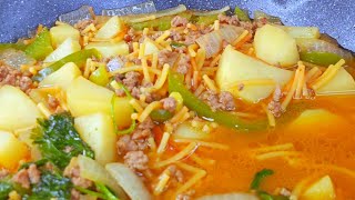 Sopa de Fideo with ground beef & potatoes | Easy Dinner Recipe