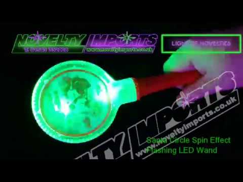 Santa festive circle spin effect flashing LED wand