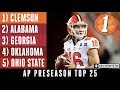 Clemson ranked NUMBER ONE in AP Preseason Top 25 Poll for the first time ever| CBS Sports HQ