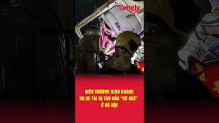 Hiện trường vụ xe tải va chạm tàu hỏa, 2 người thương vong t…