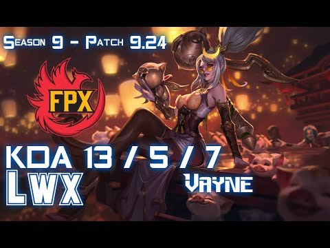 FPX LWX VAYNE vs LUCIAN ADC - Patch 9.24 KR Ranked