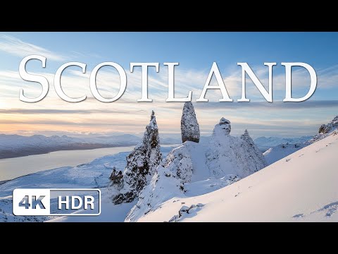 Winter Scotland 4K ❄️ Snowy Castles, Frosty Highlands & Calming Piano Music