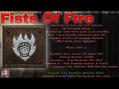 D2R Skills & Abilities - Fists Of Fire, Martial Arts (Assassin)