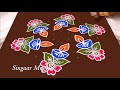 Karthigai Deepam Special Rangoli | Colourful Diya Rangoli | Diya muggulu | Pandaga muggulu 11X6 dots
