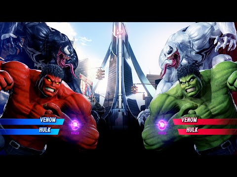 Venom & Red Hulk vs Anti-Venom & Hulk (Very Hard) - Marvel vs Capcom | 4K UHD Gameplay