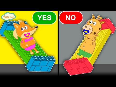 The Fox Family and friends build lego beds adventure - cartoon for kids new funny season #895