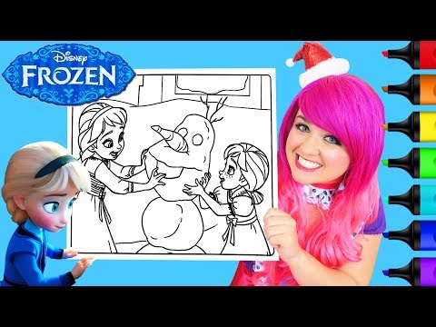 Coloring Frozen Baby Elsa & Anna Coloring Page Prismacolor Colored Paint Markers | KiMMi THE CLOWN Video