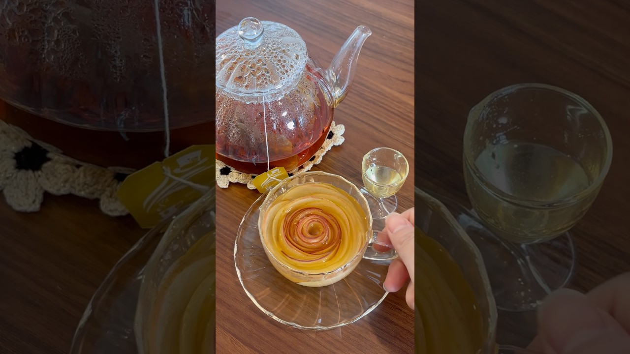 【作業時間5分】花咲くアップルティーの作り方#アップルティー #紅茶 #簡単お菓子レシピ #おうちカフェ #まいおか研