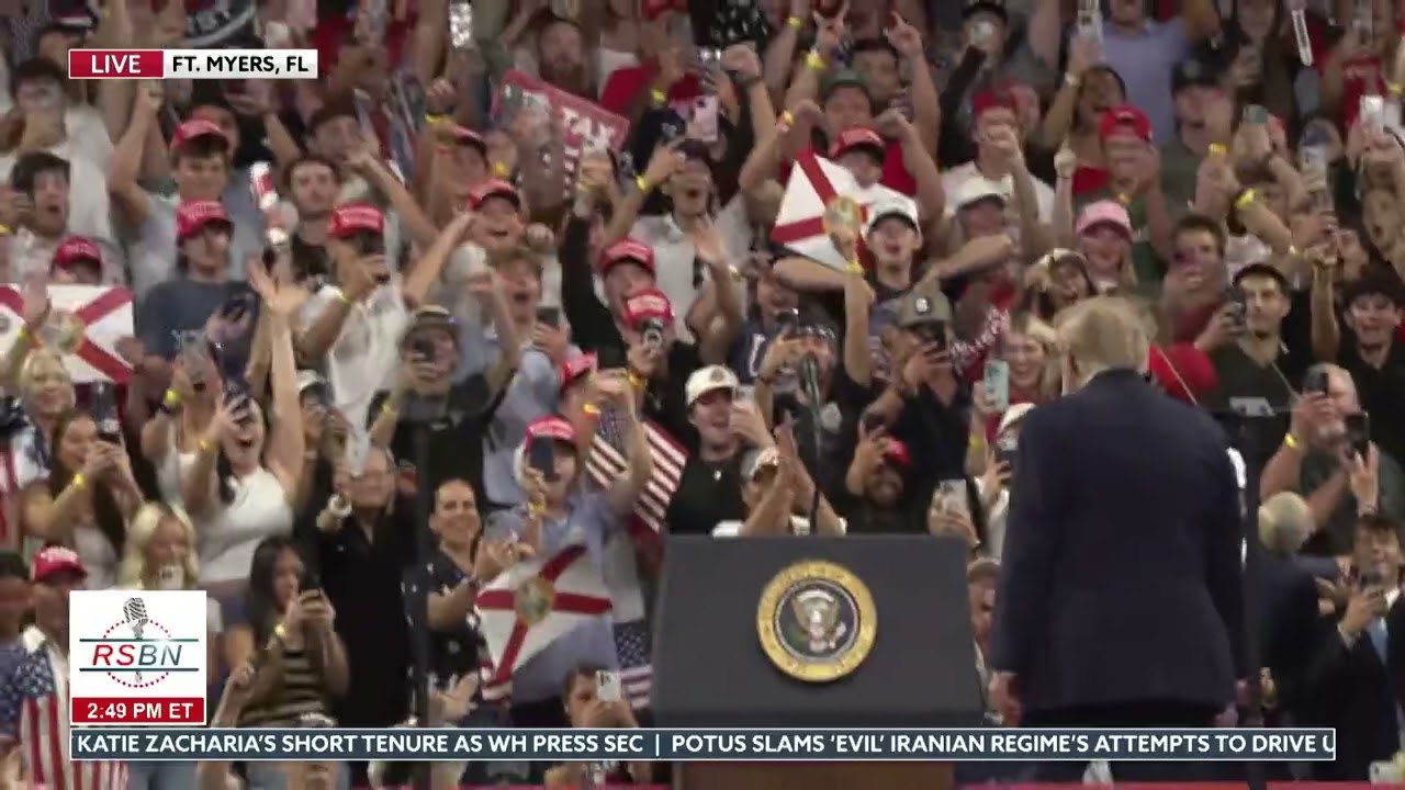 Huge Crowd Goes Wild as Trump Walks Out in Fort Myers, FL Rally - 10/23/2026