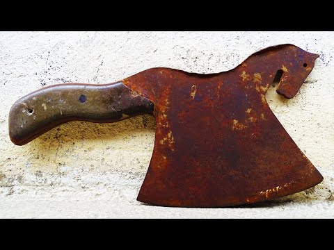 Old Rusty Butcher Knife Restoration