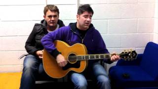 Brian sings 'Crazy Love' backstage