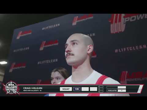 2023 Collegiate Nationals (Day 1, Platform 1, Session 2) - (52-67.5kg Men Raw & Equipped)