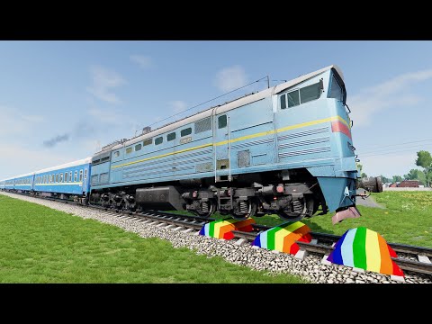 Trains Vs Speed Bumps #64 - Beamng.Drive