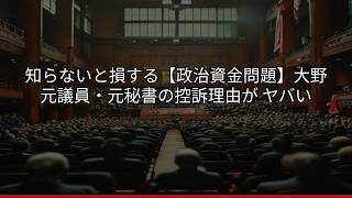 知らないと損する【政治資金問題】大野元議員・元秘書の控訴理由が ヤバい