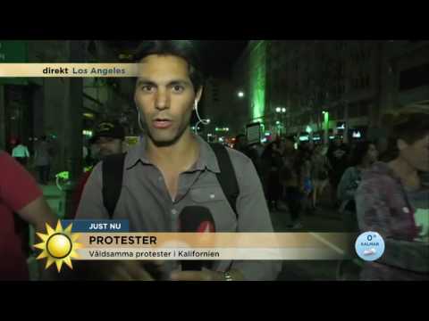 Hotfullt på gatorna i Los Angeles - "Nu smäller det" - Nyhetsmorgon (TV4)
