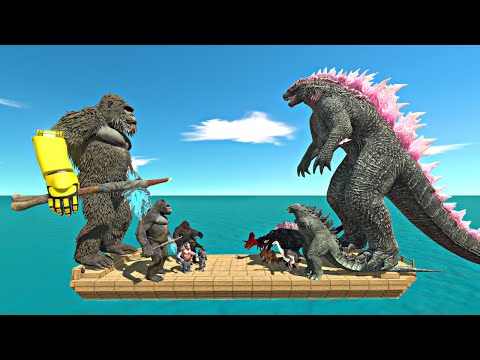 Kong 2024 Evolution vs Godzilla 2024 Evolved Evolution | War on Ship -Animal Revolt Battle Simulator