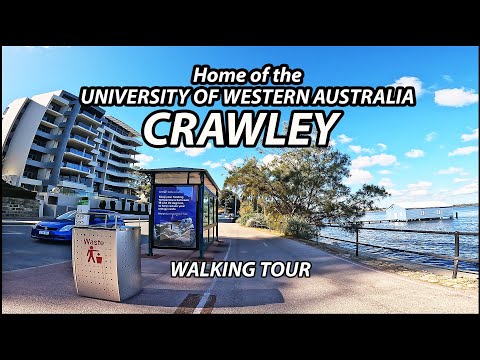 Passeio a pé: Subúrbio CRAWLEY em Perth, Austrália Ocidental (Bairro da Universidade de WA)