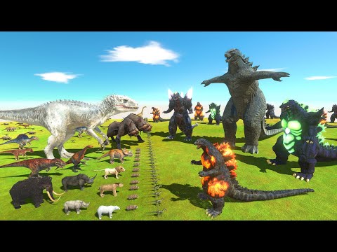 Godzilla Squad vs Dinosaurs and Animals - Animal Revolt Battle Simulator