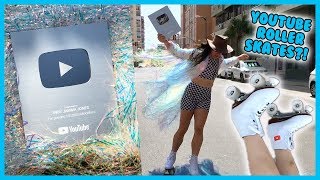 Silver Play Button & YouTube Roller Skates
