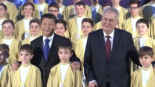 Xi Attends Banquet Hosted by Milos Zeman
