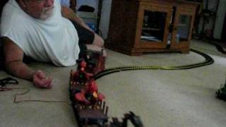 preview picture of video 'playing with g scale train in the living room'