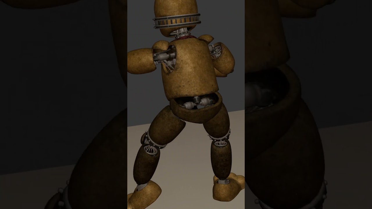 Blue shirt guy dancing but springbonnie #fnaf #blender #fivenightsatfreddys