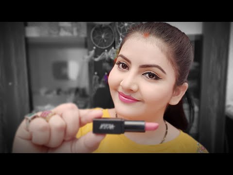 Nykaa so matte mini lipstick shade 47m bare minimum lip swatch | nude pink lipstick for girls | RARA Video