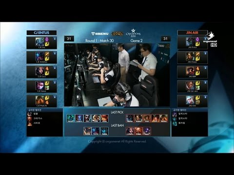 JAG vs CJ Game 2 Highlights - JIN AIR GREEN WINGS vs CJ ENTUS - Week 5 LCK Champions Korea Summer