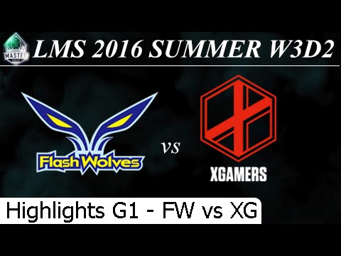 FW vs XG Game 1 Highlights 25/06/2016 LMS Summer 2016 W3D2M4 Flash Wolves vs Extreme Gamers eSports