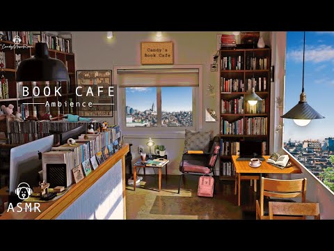 Book Cafe Ambience & Jazz Music - Coffee Shop Sounds, Keyboard Typing Sounds, Book Cafe ASMR
