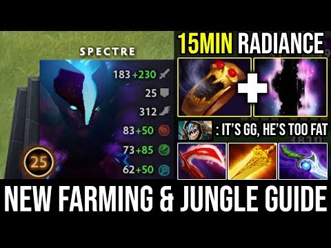 WTF 15min Radiance [Spectre] NEW Farming & Jungle Guide with Soul Ring 1Item Per 3Min Vs Slark DotA2