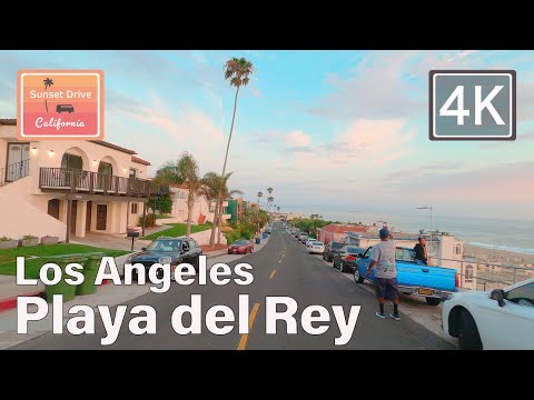 California Summer Sunset Drive Playa del Rey Santa Monica on Pacific Coast Highway in Los Angeles🌴🌆🚙