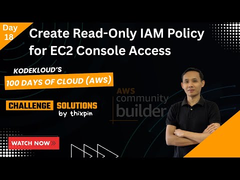 Day 18: Create Read-Only IAM Policy for EC2 Console Access  | 100 Days of Cloud (AWS)