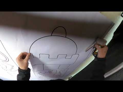 Das Colditzer Stadtwappen - Schieferornament - Teil 2 - Anbringen der Zeichnung und Entwurfs