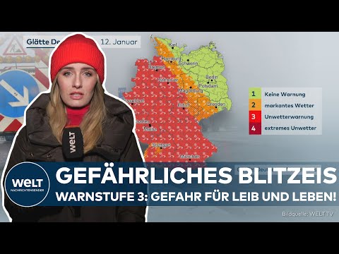 DEUTSCHLAND: GEFÄHRLICHES BLITZEIS! Winterchaos von Niedersachsen bis Nordrhein-Westfalen