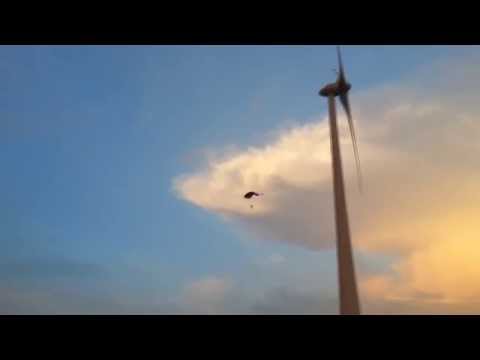Sunset Wind Turbine BASE Jump