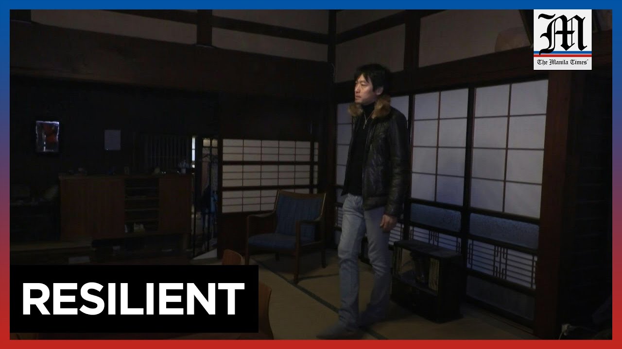 Unique houses survive quake in Japan village