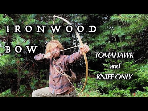 Primitive Bow Build: Knife and Axe Only | ASMR