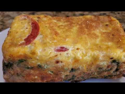 Air Fry Egg Tomato Cheese Spinach Italian Seasoning in a Loaf Pan | Air Fryer Egg Recipe #AirFryer