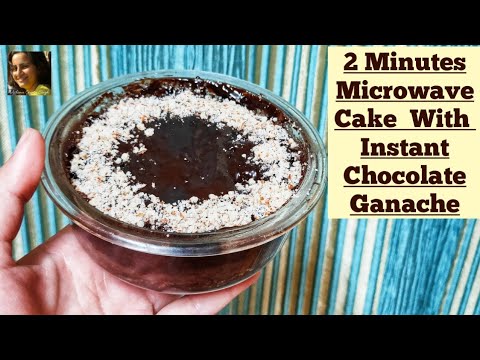 🎂Instant Microwave Cake🍰 Eggless Chocolate Almond Cake in MICROWAVE with Instant Chocolate Ganache